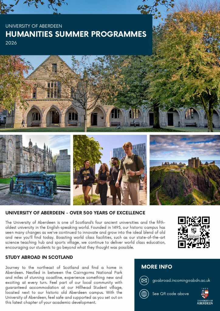 Hummanities Summer Programmes University of Aberdeen