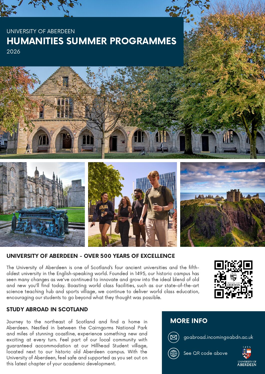 Hummanities Summer Programmes University of Aberdeen