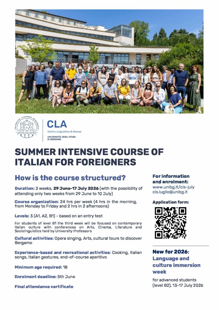 Intensive Summer course of Italian language 2026