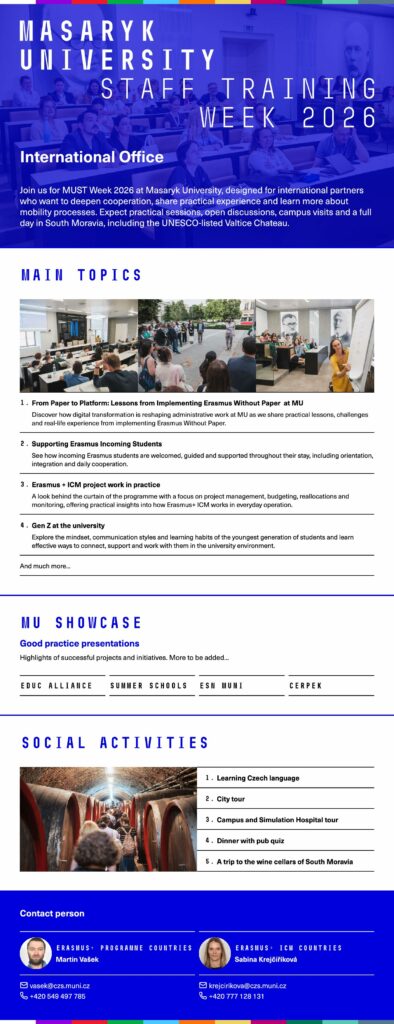 Masaryk University staff training weeks in 2026