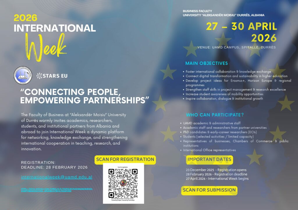 International Week 2026 – Aleksandër Moisiu University Durrës (Albania)