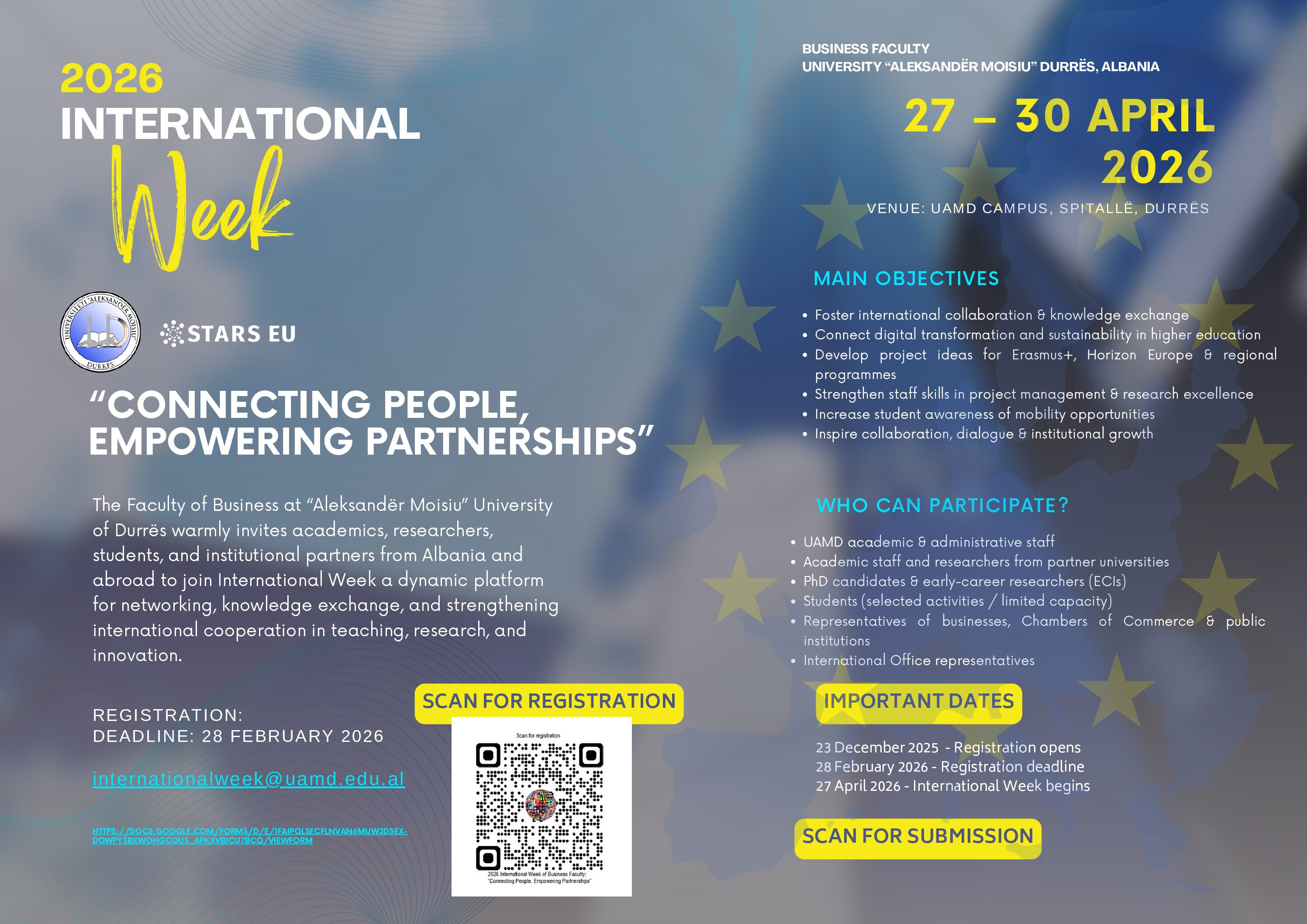 International Week 2026 – Aleksandër Moisiu University Durrës (Albania)