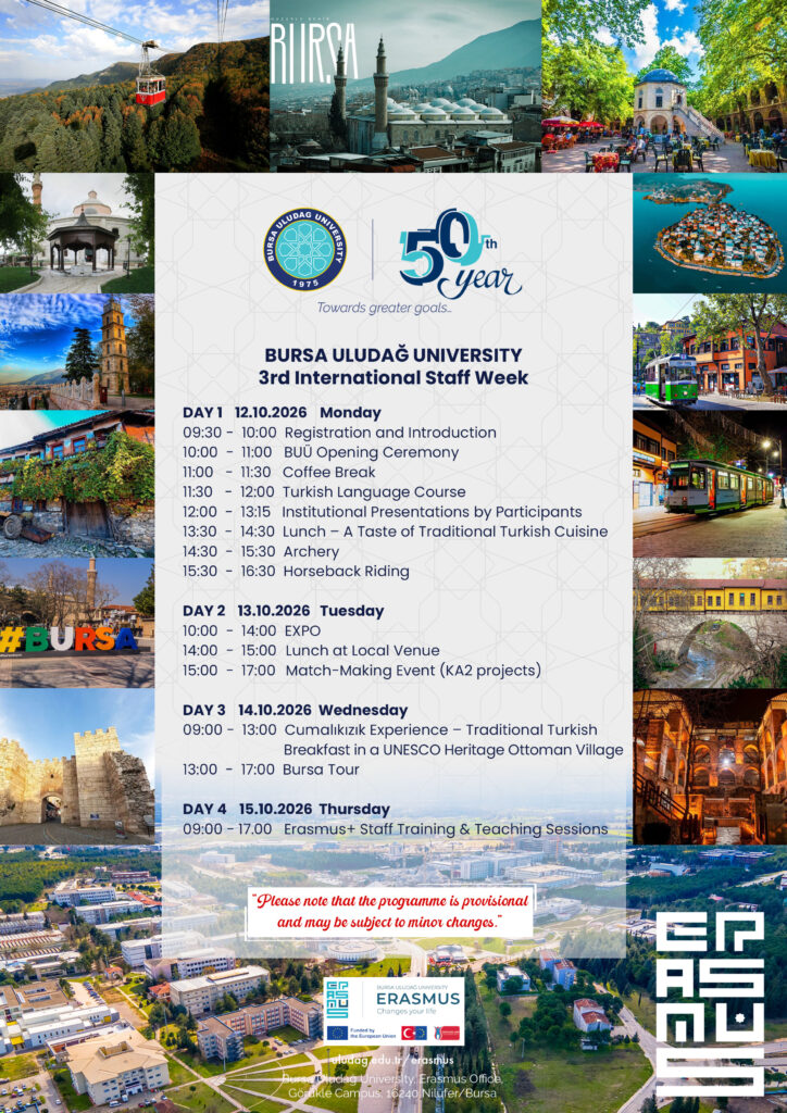 3rd International Staff Week na Bursa Uludağ University (Turcja)